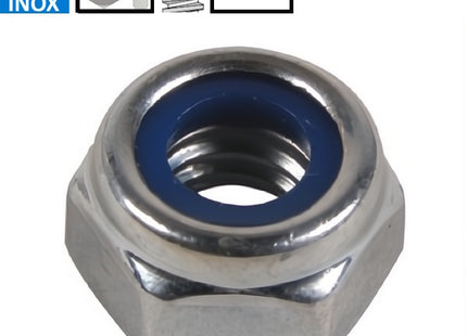 DADO AUTOBLOCCANTE BASSO PASSO GROSSO ACCIAIO INOX A2 DIN 985