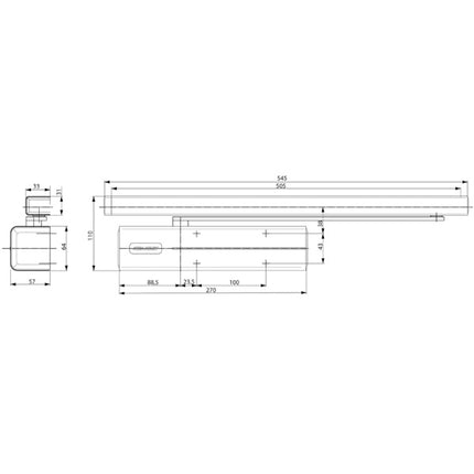 ASSA ABLOY CHIUDIPORTA AEREO SERIE DC500 ARGENTO EV1