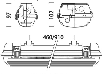 DISANO PLAFONIERA STAGNA A LAMPADE LINEARI IN POLICARBONATO