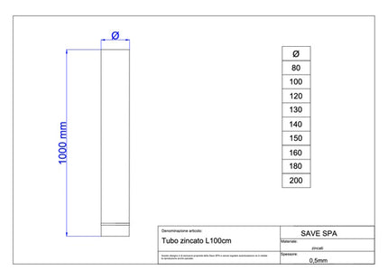 SAVE TUBO PER STUFE ZINCATO