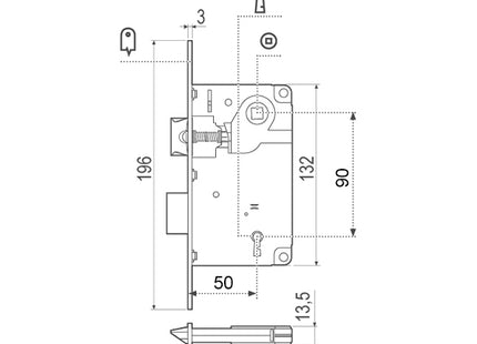AGB SERRATURA PATENT CENTRO ENTRATA 50 ART.01001