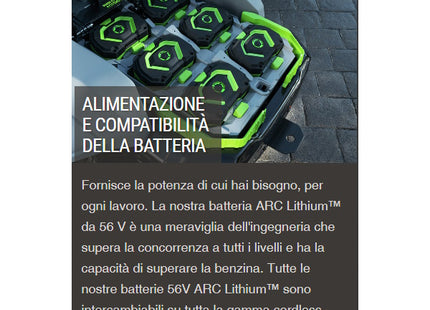 EGO BATTERIA BA2242T 56 VOLT POTENZA 4,0AH AL LITIO