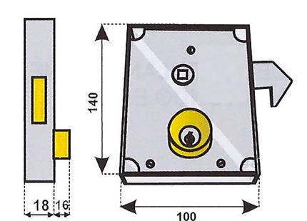 FANGAZIO SERRATURA DA APPLICARE A GANCIO CON CILINDRO CORTO