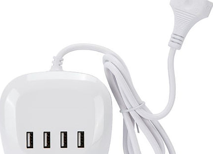 FME ALIMENTATORE 4 USB DA TAVOLO CAVO DA MT1,2 SPINA 10A BIANCO*