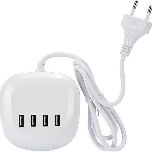 FME ALIMENTATORE 4 USB DA TAVOLO CAVO DA MT1,2 SPINA 10A BIANCO