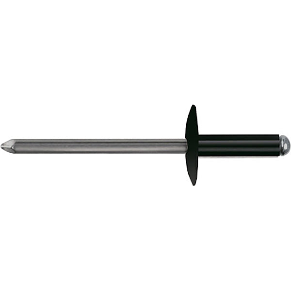 FAR RIVETTI IN LEGA DI ALLUMINIO A TESTA LARGA NERO MM12 D.MM4,0X14
