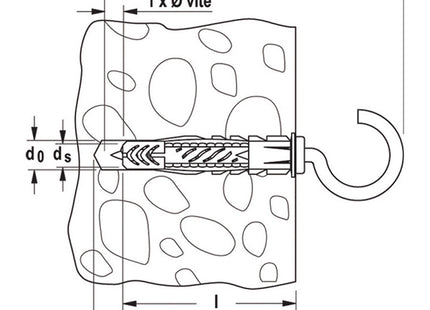 FISCHER TASSELLO UX-RR 6X35 IN NYLON CON COLLARE E OCCHIOLO APERTO