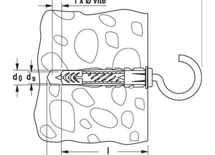 FISCHER TASSELLO UX-RH  6X35 IN NYLON CON COLLARE E GANCIO