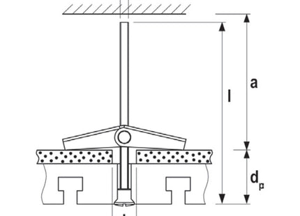 FISCHER ANCORA DI FISSAGGIO KD 4 CON VITE M4X100 E DADO IN OTTONE