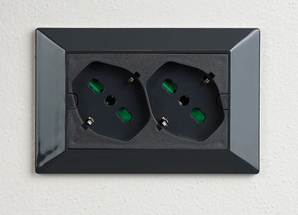 FME MULTIPRESA DA INCASSO CON 2 SCHUKO BIPASSO PER SCATOLE A 3 MODULI