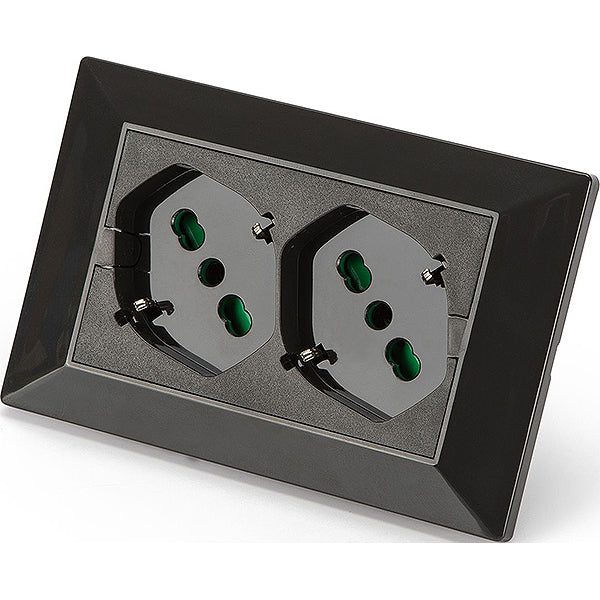 FME MULTIPRESA DA INCASSO CON 2 SCHUKO BIPASSO PER SCATOLE A 3 MODULI