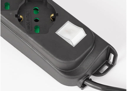 FME MULTIPRESA 4 PRESE + INTERRUTTORE CAVO MT1,5 SPINA 16A 250V NERO