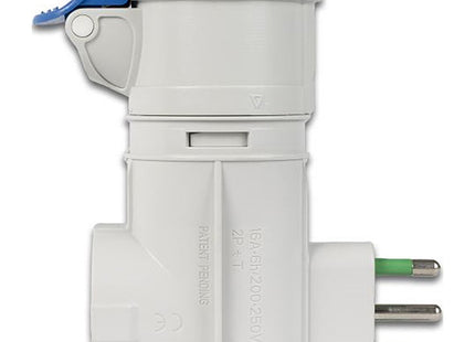 FME ADATTATORE CON SPINA 2P+T 16A 1 PRESA CEE 1 PRESA SCHUKO 250V