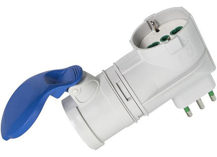 FME ADATTATORE CON SPINA 2P+T 16A 1 PRESA CEE 1 PRESA SCHUKO 250V