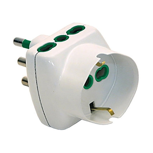 FME ADATTATORE TRIPLO SPINA 2P+T 16A 2 PRESE 2P+T 10/16A + SCHUKO 250V