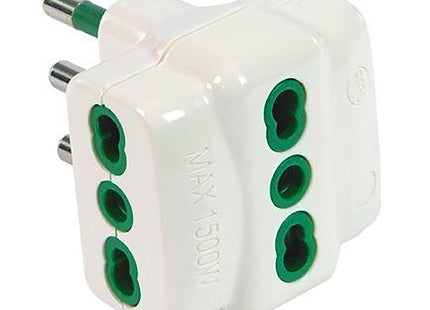 FME ADATTATORE TRIPLO SPINA 2P+T 16A 3 PRESE 10/16A 250V COLORE BIANCO