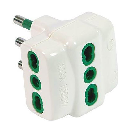 FME ADATTATORE TRIPLO SPINA 2P+T 16A 3 PRESE 10/16A 250V COLORE BIANCO