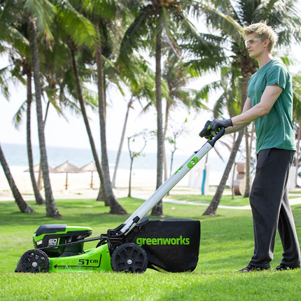 GREENWORKS RASAERBA GD60LM51SPK4 CM51 CARICABATTERIA+BATTERIA 60V 4AH