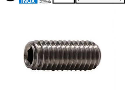 GRANI PUNTA PIANA ESAGONO INCASSATO ACCIAIO INOX A2 UNI 5923