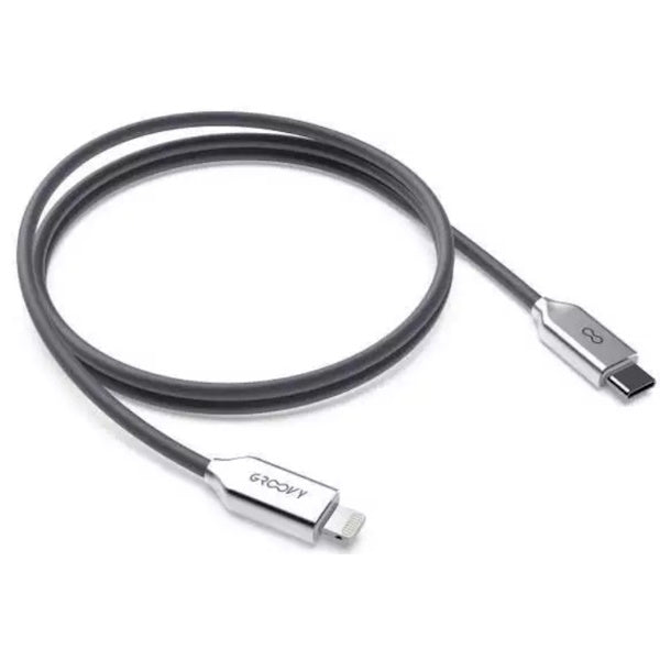 GROOVY CAVO IN SILICONE PER APPLE 2.0A DA MT1 COLORE TECH GREY