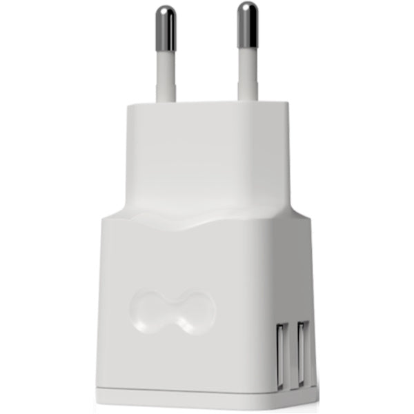 GROOVY CARICATORE DA MURO CON 2 USB COLORE GRIGIO