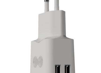 GROOVY CARICATORE DA MURO CON 2 USB COLORE GRIGIO