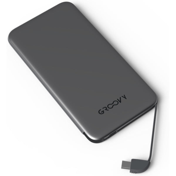 GROOVY POWER BANK MICRO USB+TYPE-C PER ANDROID E IPAD PRO COLORE GRIGIO*