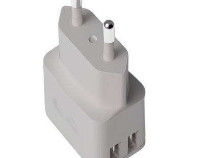 GROOVY CARICATORE DA MURO CON 2 USB COLORE GRIGIO