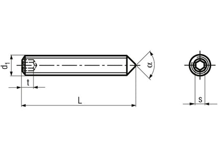 GRANI PUNTA CONICA ESAGONO INCASSATO ZINCATO BIANCO UNI 5927