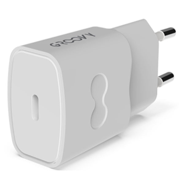 GROOVY CARICATORE DA MURO CON 1 USB C COLORE GRIGIO