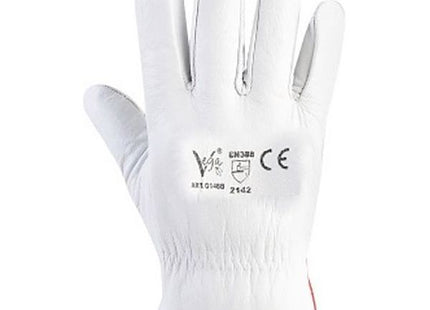 GUANTI BOX IN PELLE FIORE BOVINO COLORE BIANCO CONF.DA 12 PAIA