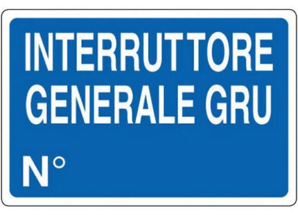 SEGNALE INTERRUTTORE GENERALE GRU N. IN ALLUMINIO MM250X250