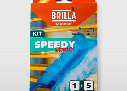 LA BRIANTINA CATTURAPOLVERE CON MANICO SPEEDY CON 5 RICAMBI