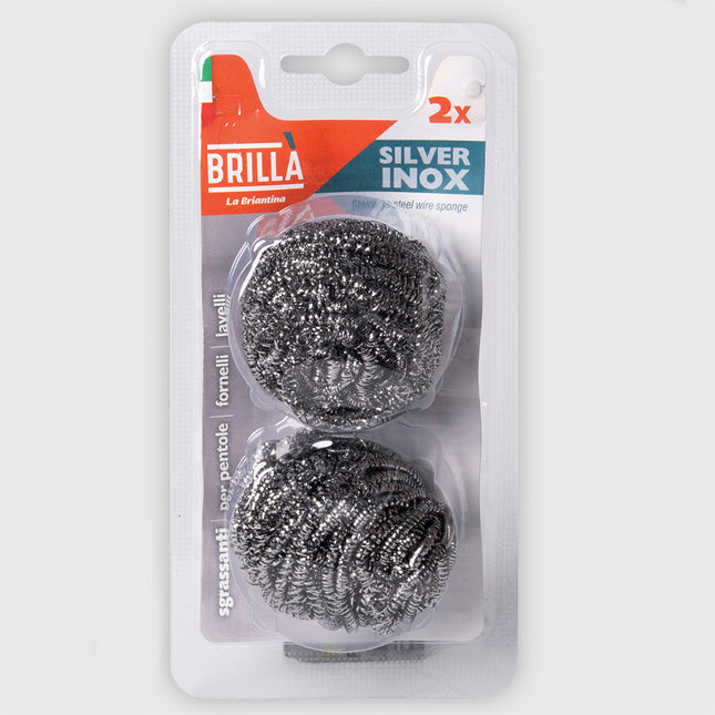 LA BRIANTINA PAGLIETTE ABRASIVE IN ACCIAIO INOX IN CONF.DA PZ2