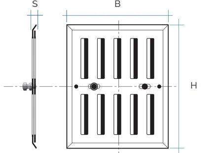 LA VENTILAZIONE GRIGLIA ALLUMINIO CON DOSATORE ARIA MM190X168 GRIGIO