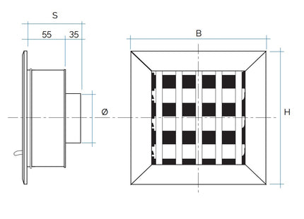 LA VENTILAZIONE GRIGLIA ALLUMINIO DA INCASSO PER CAMINI COLORE BIANCO