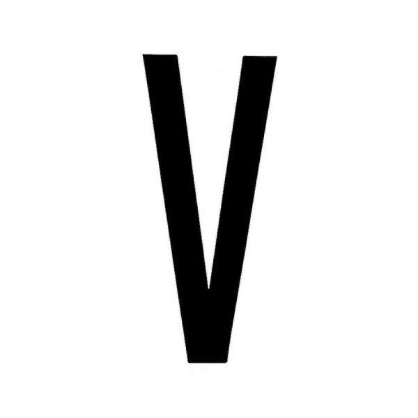 LAMPA CARATTERI ALFABETICI ADESIVI PER TARGHE MM35X80 LETTERA V