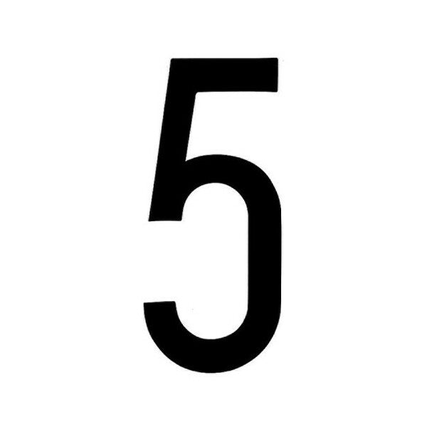 LAMPA CARATTERI NUMERICI ADESIVI PER TARGHE MM35X80 NUMERO 5