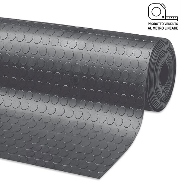 LASTRA IN GOMMA CON BOLLE GRIGIA SPESSORE MM3 ALTEZZA MM1200 AL MTL