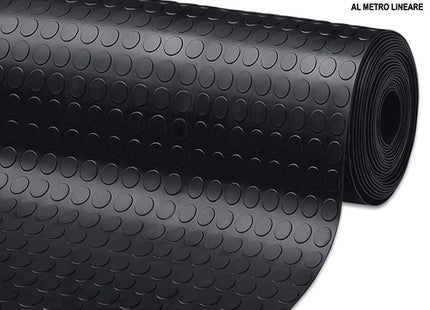 LASTRA IN GOMMA CON BOLLE NERA SPESSORE MM3 ALTEZZA MM1200 AL MTL