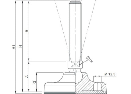 MARTIN PIEDE INOX A2 SNODATO BASE PLASTICA