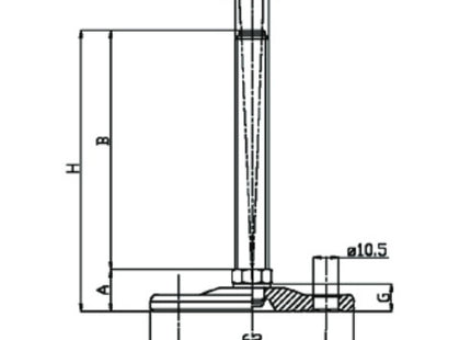 MARTIN PIEDE ZINCATO SNODATO BASE CON FORI