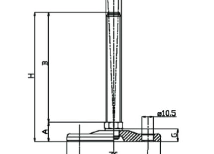 MARTIN PIEDE ZINCATO SNODATO BASE CON FORI