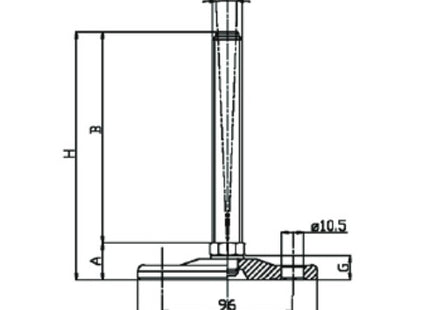 MARTIN PIEDE ZINCATO SNODATO BASE CON FORI