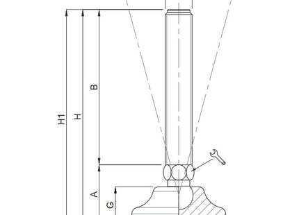 MARTIN PIEDE INOX A2 SNODATO BASE PLASTICA