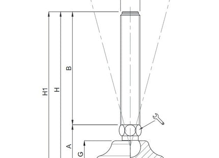 MARTIN PIEDE INOX A2 SNODATO BASE PLASTICA