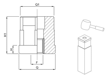 MARTIN PUNTALE QUADRO CON INSERTO IN OTTONE