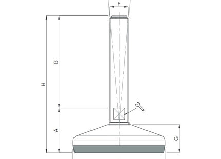MARTIN PIEDE INOX A2 SNODATO BASE VULCANIZZATA