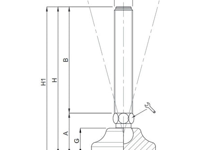 MARTIN PIEDE INOX A2 SNODATO BASE PLASTICA