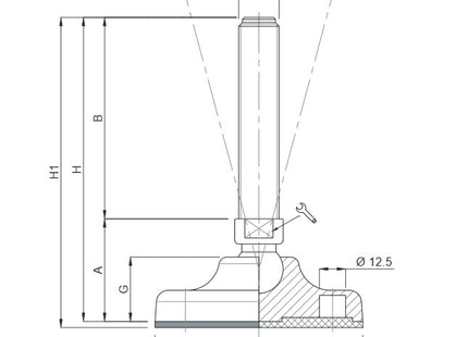 MARTIN PIEDE ZINCATO SNODATO BASE PLASTICA